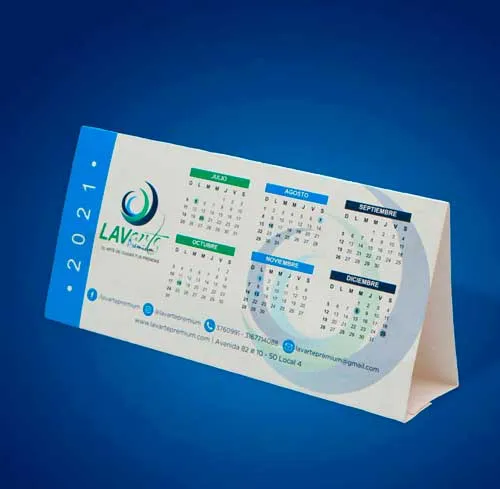 "Calendarios corporativos" "diseño e impresión de calendarios corporativos" "calendarios personalizados" "calendarios de escritorio y de pared" "fabricación de calendarios empresariales" "calendarios publicitarios"