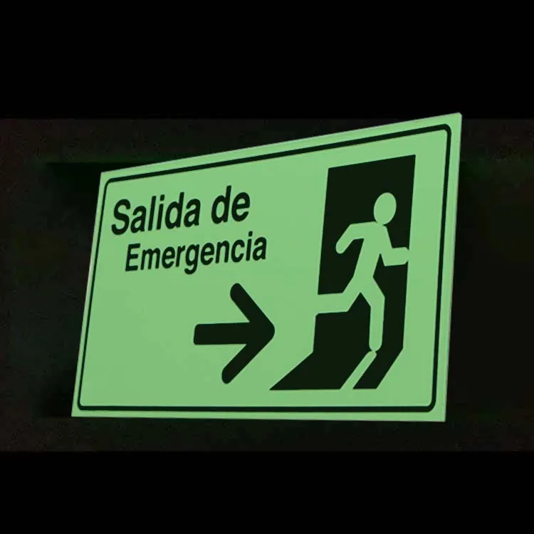 señalizacion de seguridad fotoluminiscente, señalética de salida