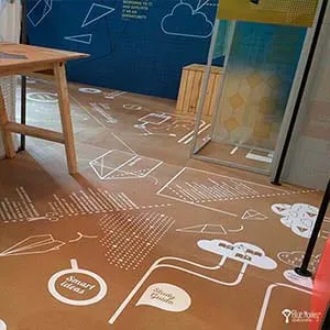 floor graphics, vinilo floor graphic, vinilo publicitario para pisos, pisos vinilo bogota, publicidad para piso, vinilo en piso