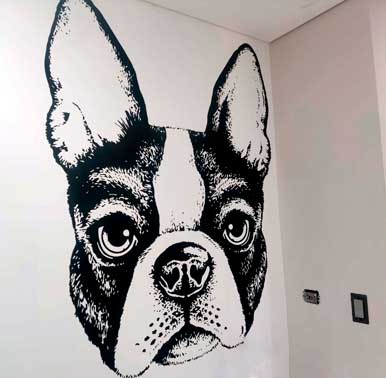 Vinilo decorativo de un perro negro