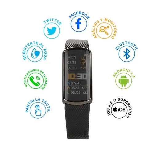 Reloj inteligente negro, productos promocionales
