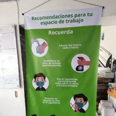 Pendon armado con tubos de aluminio